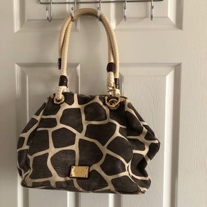 Michael Kors giraffe print canvas shoulder bag